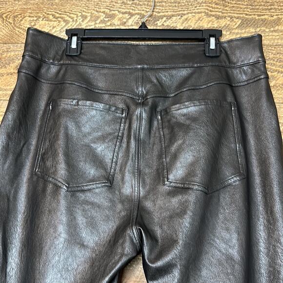 Spanx Leather Like Ankle Skinny Pants Black Stretch with tummy control Size 1X - Picture 5 of 9